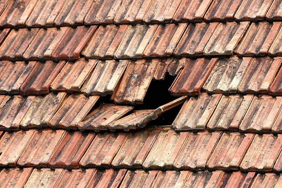 broken roof tile