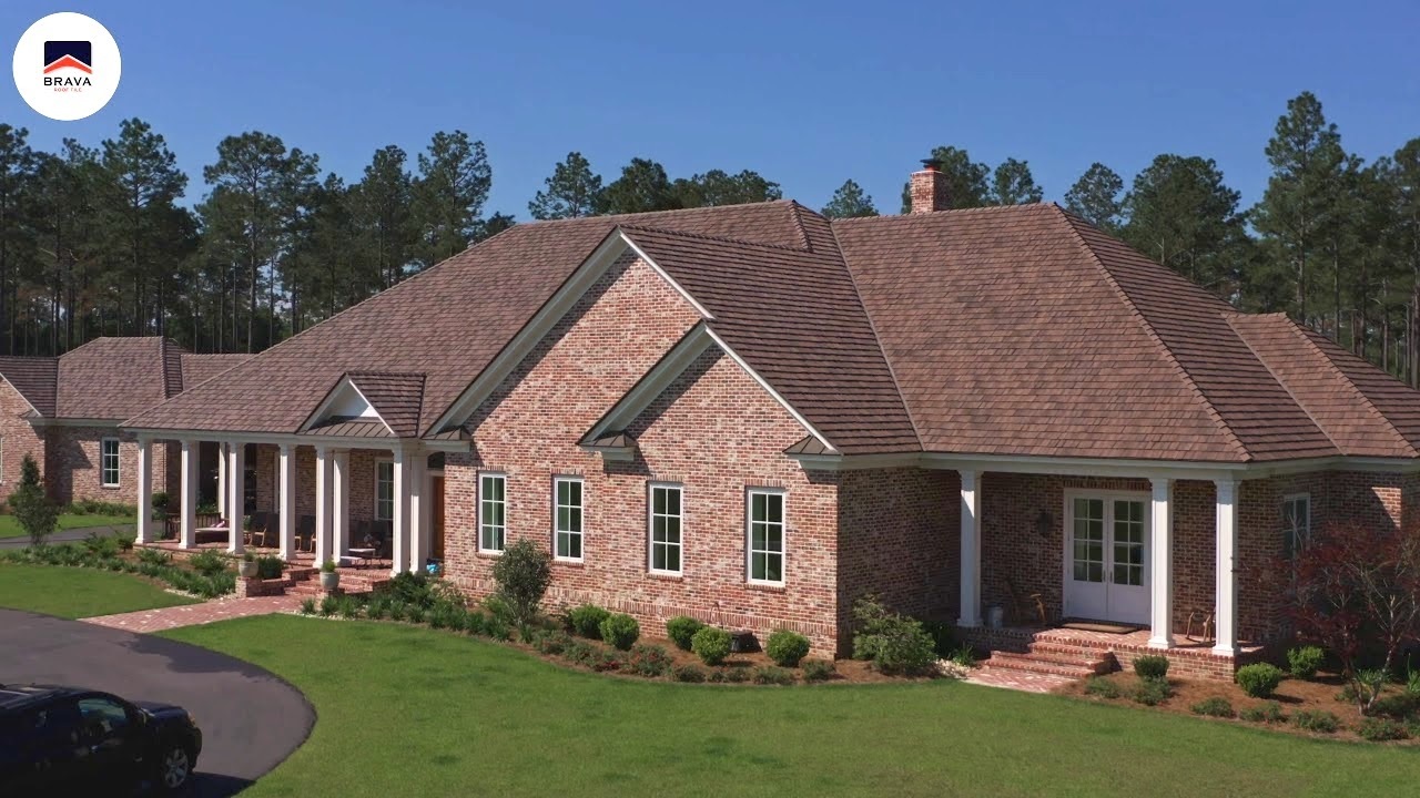 Stately Brick One Story Boasting Large Hip Roof Stately Brick One Story Boasting Large Hip Roof